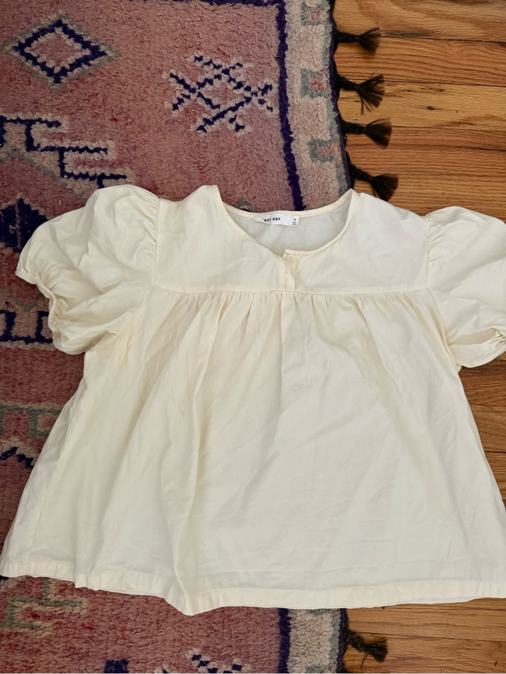 Mod Ref Cream Puff-Sleeve Peasant Blouse
